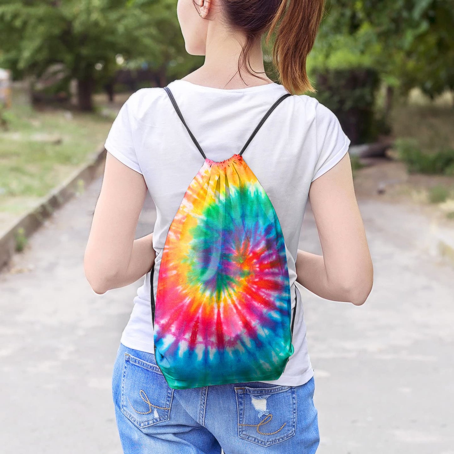 Saintrygo 12 Pieces Christmas Santa Sacks Drawstring Sublimation Santa Sack Blanks Tie Dye Cotton Drawstring Bags Drawstring Tote Backpack Items to Tie Dye DIY Birthday Party Favor Bags (White)