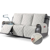 TAOCOCO 100% Waterproof Recliner Sofa Cover, Non Slip Split Couch Covers for Reclining Couches with Elastic Straps, Washable Reclining Sofa Cover Furniture Protector for Kids Pets(3 Seater, Off White) TAOCOCO
