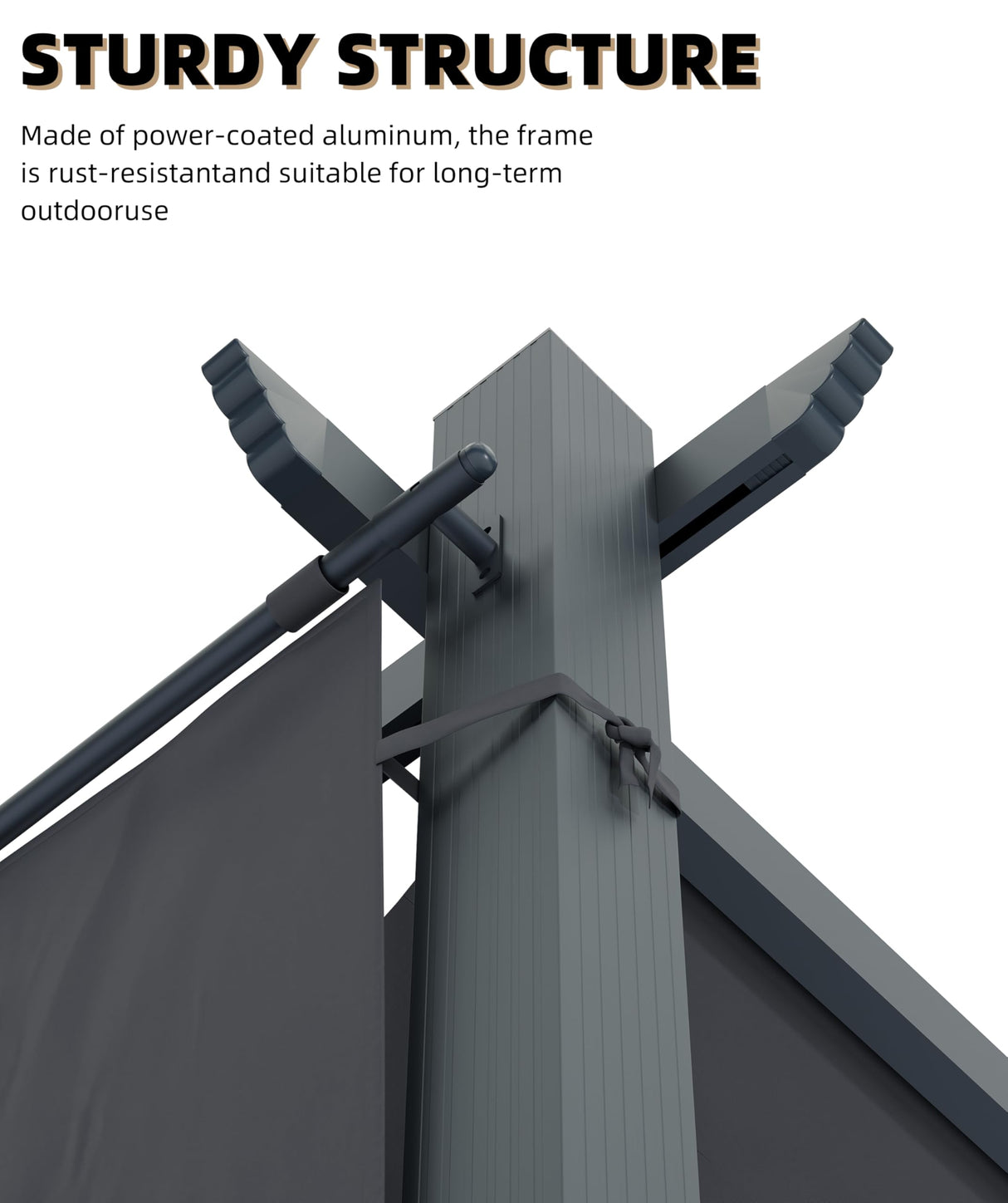 GarveeLife 12x20 Ft Aluminum Pergola, Outdoor Metal Pergola with Adjustable Canopy, Reinforced Frame Outdoor Shelter for Backyard, Garden and Deck - Gray GarveeLife