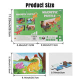 Puzzles for Kids Ages 4-6 Magnetic Jigsaw Puzzles Folding Book for Toddlers, Dinosaur Puzzles 4 in A Books Magnetic Toddler Puzzles Travel and Learning Toys Birthday Gifts for 3-8 Boys and Girls AEAHALY