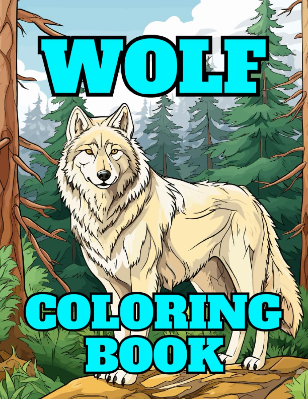Wolf Coloring Book: For All Ages, 50 Beautiful Designs, Stress Relief & Relaxation Majosta