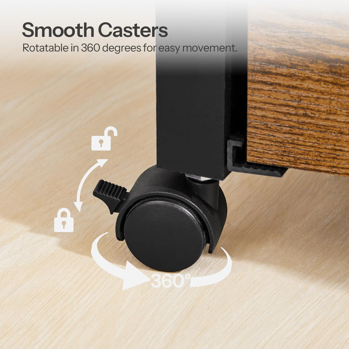 HOOBRO Printer Stand, Printer Stand with Storage, Under Desk Printer Table, Printer Cart with Drawer and Shelves, Rolling Small Printer Stand on Wheels, for Office, Rustic Brown and Black BF39PS01 HOOBRO