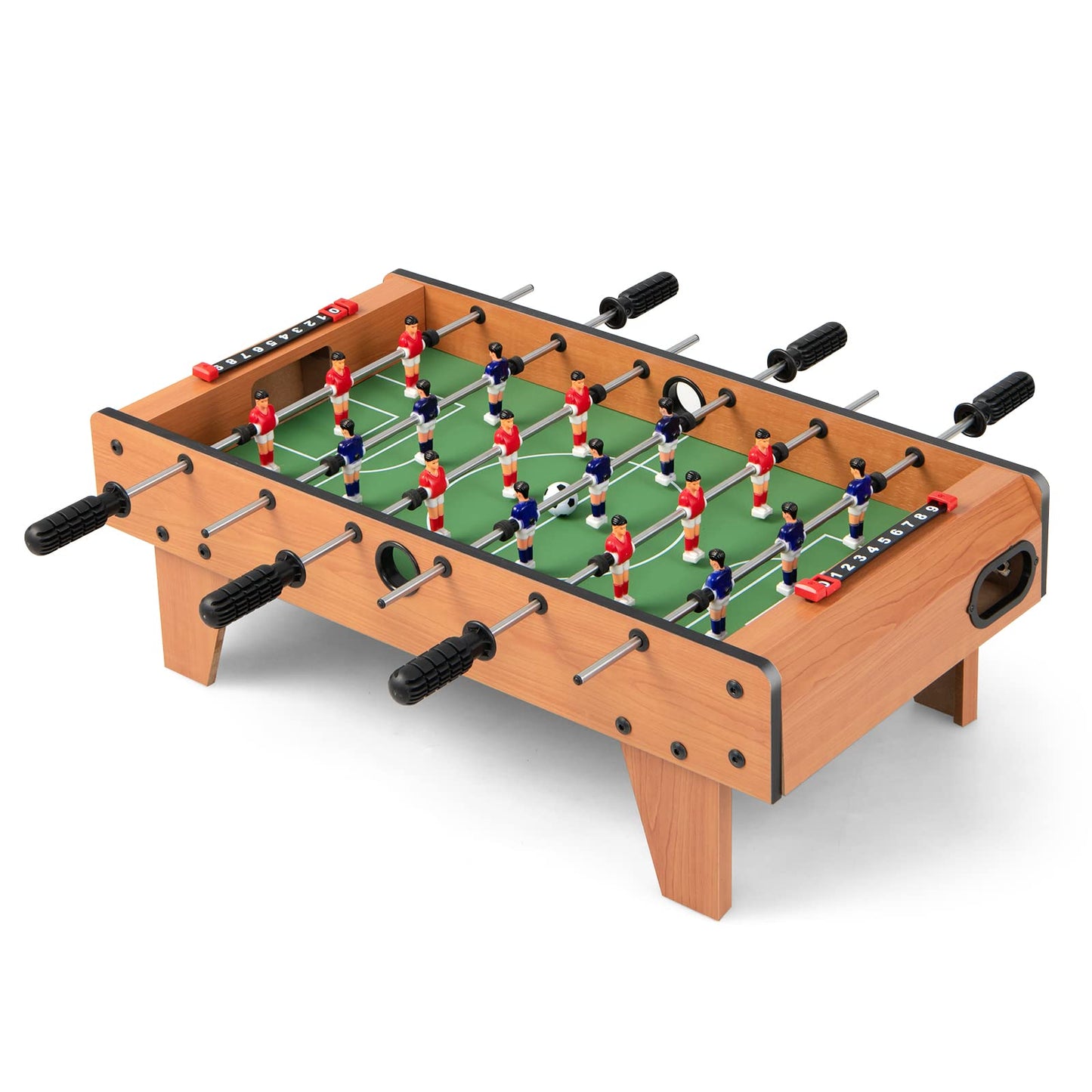 Giantex 27" Foosball Table, Easily Assemble Wooden Soccer Game Table Top w/Footballs, Indoor Table Soccer Set for Arcades, Game Room, Bars, Parties, Family Night - WoodArtSupply