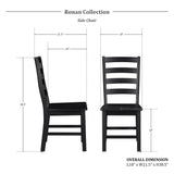 Lexicon Dining Chairs Set of 2, Dining Chairs with Solid Wood Legs and Footrest, High Ladder Back Farmhouse Dining Chairs, Wooden Dining Room Chairs, Black Lexicon