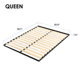 Mellow Metal Wood Slats Bunkie Board, Queen, Black Mellow