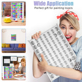 PEUTIER Paint Organizer, 63 Holes Acrylic Paint Storage, Vertical Rack Stand for 2oz Craft Paints, Wall Mounted PEUTIER