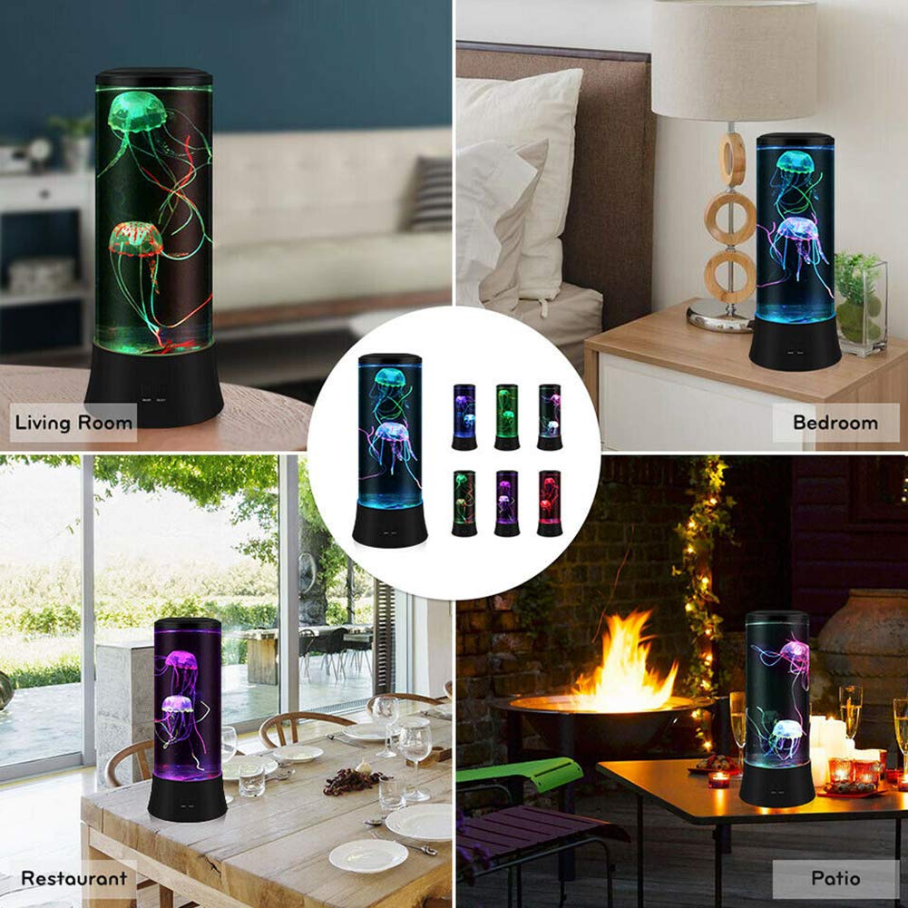 EDIER Jellyfish Lamp,LED Fantasy Jellyfish Light Lamp,7 Color Setting Jellyfish Tank Table Lamp Decorations for Home Office Decor Great Gifts for Kids EDIER