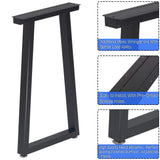 Taelakeni 28 Inch Metal Table Desk Legs, Heavy Duty Industrial Style Dinning Table Leg with Adjustment Feet Pads, Trapezoid Taelakeni