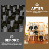 Wooden Wine Rack, 12-Bottle Stackable Wooden Wine Rack, Stackable Modular Wine Storage Racks, DIY Assembly Wine Bottle Holder for Inside Cabinet and Countertop Wensdr