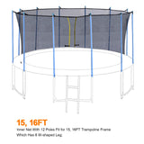 Exacme Enclosure Set Inner Safety Net with 12 Poles for 16 Foot C-Series Trampoline Exacme