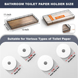 Acacia Bathroom Toilet Tank Tray, 13" Wood Toilet Paper Storage Basket Back of Toilet Basket Organizer, Vanity Tray for Perfume Makeup Candle Kitchen Counter Coffee Table Decor Focusonit