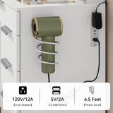 YITAHOME Vanity Set, Makeup Vanity Desk with Adjustable LED Mirror, Power Outlets, 10 Drawers, Magnifying Glass, Tempered Glass Top, Hairdryer Holder, Stool for Bathroom, Makeup Room YITAHOME