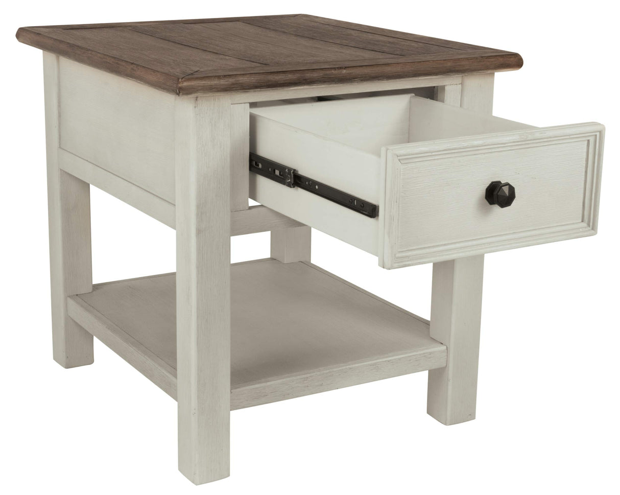 Signature Design by Ashley Ashley Furniture Signature Design-Bolanburg Chairside End Table, 14"W x 24"D x 23"H, Whitewash Signature Design by Ashley