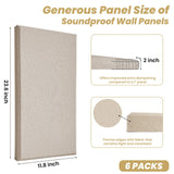 6 PCS Acoustic Panels, Large Soundproof Wall Panels, Professional Fiberglass Sound Absorbing Panels, 23.6x11.8 Inches Sound Proof Foam Panels for Walls, Studio Home Offices Lakexus