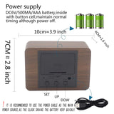 BIOMII Wooden Digital Alarm Clock Electronic LED Time Display,4 Level Adjustable Brightness and Voice Control, Display Time Temperature Date for Bedroom Office Kids and Families,Brown BIOMII