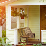 YOLENY Dining Bench, Entryway Bench with Back, Farmhouse Metal Dining Bench, Industrial Mid-Century 3 Person Rustic Spindle Bench, with Wood Seat, Removable Backrest, 42in, Bronze YOLENY