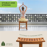 GREENTEAK Premium 22" Teak Shower Bench with Handles, Waterproof Teak Shower Stool, Wooden Stool for Bathroom, Teak Wood Shower Seat Chair for Shower Storage Shelf, 300 Lbs Capacity GREENTEAK