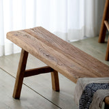 HXFAAFXH Farmhouse Wood Bench Indoor Dining Bench Seat for Living Room and Entryway with Armless Design and Short Height, Solid Wood Shoe Bench for Room, Bedroom(100x30x45/39.4x11.8x17.7in) HXFAAFXH