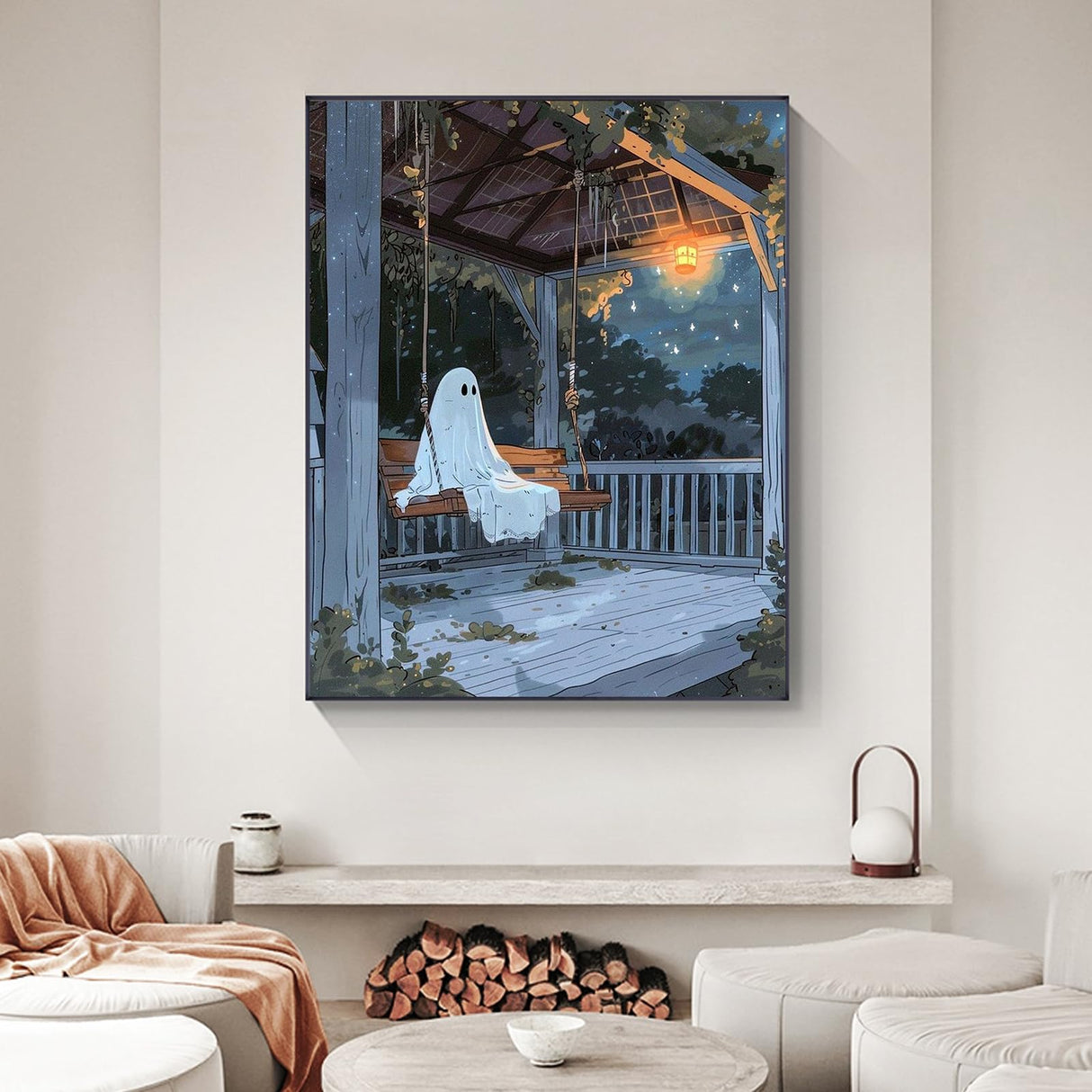 Yezavesu Ghost Paint by Numbers Kit for Adults Beginner, Ghost Adult Paint by Number Kits on Canvas Without Frame, DIY Acrylic Painting by Numbers for Home Wall Decor Gift 16x20 Inch Yezavesu