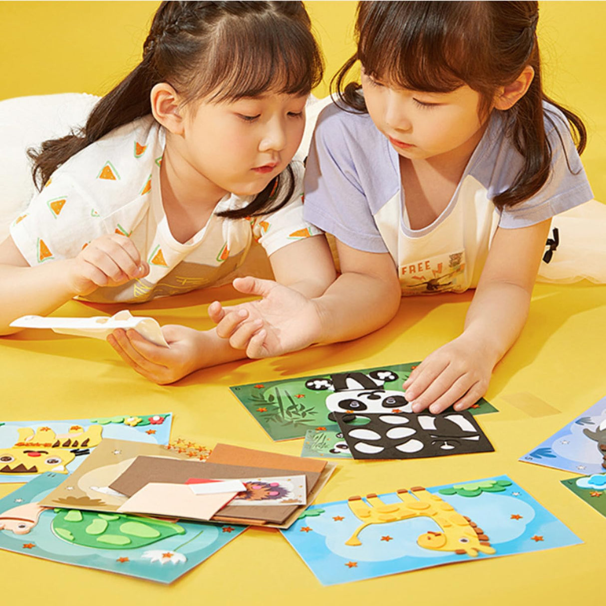 Lovyan 3D EVA Foam Stickers for Toddlers 12PCS Sticky Foam DIY Craft Preschool Art Class Drawing Sticker Puzzle Art Kit for Kids Boys Girls (Animals) Lovyan