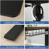 Jceet Adjustable Height Electric Standing Desk - 63 x 30 Inch Sit Stand Computer Desk with Splice Board, Stand Up Desk Table for Home Office, Black Frame/Black and Rustic Brown Top Jceet