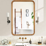WallBeyond Wood Framed Mirrors for Bathroom, 24x36 Inch Wooden Frame Wall Mirror Farmhouse Wall Mounted Rectangle Mirror for Vanity (Horizontal/Vertical) WallBeyond
