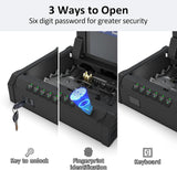 PATRON [ 25% Larger Capacity ] Gun Safe for Pistols, Biometric Handgun Safe Box, Mounted Handgun Safe Quick Access Security Safe with Fingerprint Keypad Lock for Home nightstand PATRON