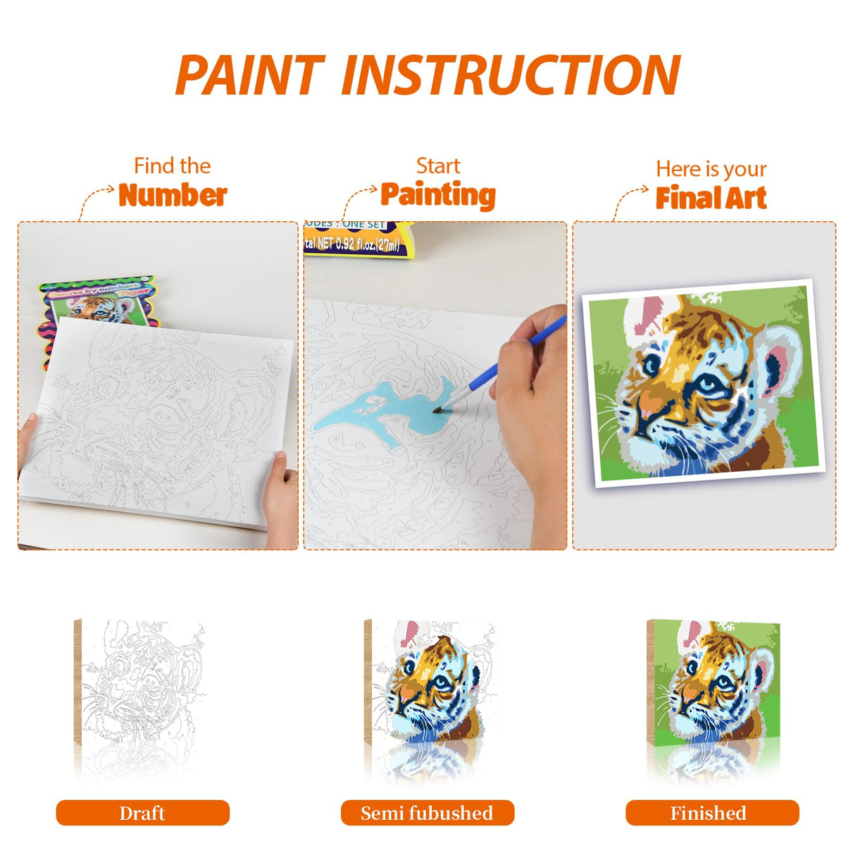 Wings Giant Framed Paint by Numbers Kit for Kids Ages 4-8, 8-12, Beginner Cartoon Dog Theme, Pre-Printed Acrylic Painting, (12 x 14 inch) Canvas, Clear Numbering, Includes Inner Hook, Wall Decor Wings Giant