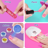 B Bascolor Kids Foot Spa & Nail Kit Set, Kids Spa Day Kit for Girls, Massage Foot Soak Tub and Nail Dryer, Manicure Pedicure Art Salon Girl Gift for 5-12, Christmas Birthday Gifts B Bascolor