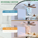 Ceiling Fans with Lights and Remote/APP Control, 41 inch Low Profile Flush Mount Ceiling Fan with Lights, LED Dimmable 5 Reversible Curved Blades 3 CCT 6 Speeds for Bedroom Living Room, Wood Wiviniya