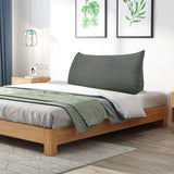 WOWMAX Large Bolster Triangular Positioning Support Reading Backrest Wedge Pillow for Headboard for Day Bed Bunk Bed with Removable Cover No Button Grey Queen WOWMAX