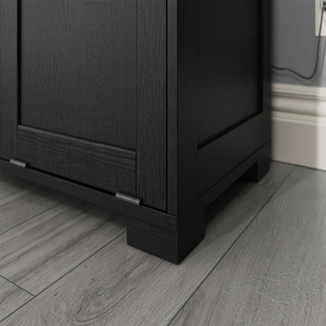 UpWiew Tilt Out Trash Cabinet Wooden, Double Door 2x10 Gallons, Black Finish UpWiew
