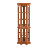 Corner Curio Cabinet with 5 Shelves and Lighting System, Oak(E26 Light Bulb not Included) Generic