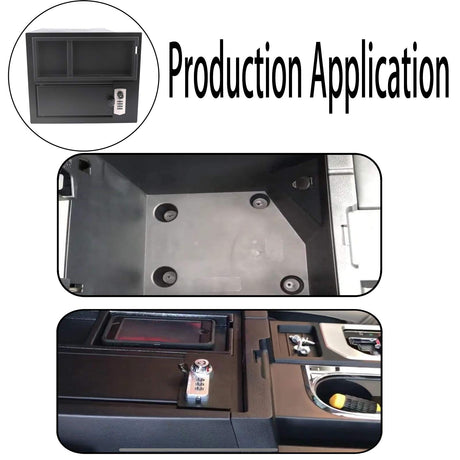 WEILEITE Center Console Gun Safe Pistol Vault Combination Combo Key Lock Handgun Box with 4-Digit Compatible with Toyota Tundra 2014-2021 Replaces 00016-34174 WEILEITE