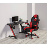 RS Gaming™ RGX Faux Leather High-Back Gaming Office Chair, Black/Red, BIFMA Compliant Realspace
