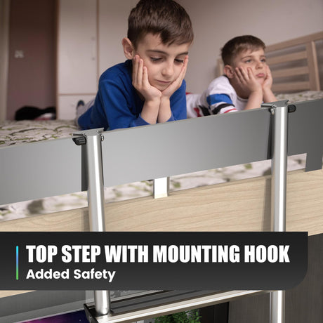 Marudina 61.5" Pre-Assembled Bunk Ladder, Adjustable 3 Levels of Height, Aluminum RV Bunk Bed Ladder with 4 Anti-Slip Steps, Non-Slip Feet, 2 Fixing Methods Marudina