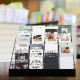 Queekay 6 Tier Wire Countertop Rack black Comic Book Holders Wide Wire Magazine Rack Tabletop Display Stand for Table Top Book Brochure Literature Comic Greeting Card Shelf Holder Stand Queekay