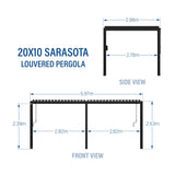 Backyard Discovery Sarasota Steel Louvered Pergola 20 x 10, Outdoor Pergola with Adjustable Roof, Sun and Rain Protection, Easy Installation Pergola Backyard Discovery