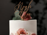 Personalized Rustic Name Wedding Cake Topper | Custom Cake Topper | Wood Cake Topper designLEE Studio