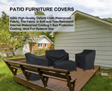 MaWGcowerd Patio Furniture Cover-420D Oxford Cloth Sofa Table Chair Waterproof Cover, 4 Piece Set of Outdoor Garden Patio Furniture Waterproof Dustproof Sunscreen Cover MaWGcowerd