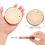 80 PCS 3.2-3.6inch Unfinished Wood Slices, Natural Wood Slices, Predrilled with Hole Wood Slice for DIY Arts Craft Christmas Ornaments GNIEMCKIN