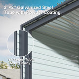 WELYAS 15×10 FT Heavy Duty Carport Canopy with Galvanized Steel Frame and Roof, All Metal Carport Garage, Car Shelter for Trucks, Boats, Tractors WELYAS