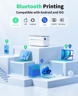 SVANTTO Bluetooth Thermal Shipping Label Printer 4x6, Compatible with Windows/Mac/Android/iOS, High-Speed 4x6 Label Printer for USPS, UPS, Ebay, Etsy, Shopify, Poshmark, Inkless Printing SVANTTO