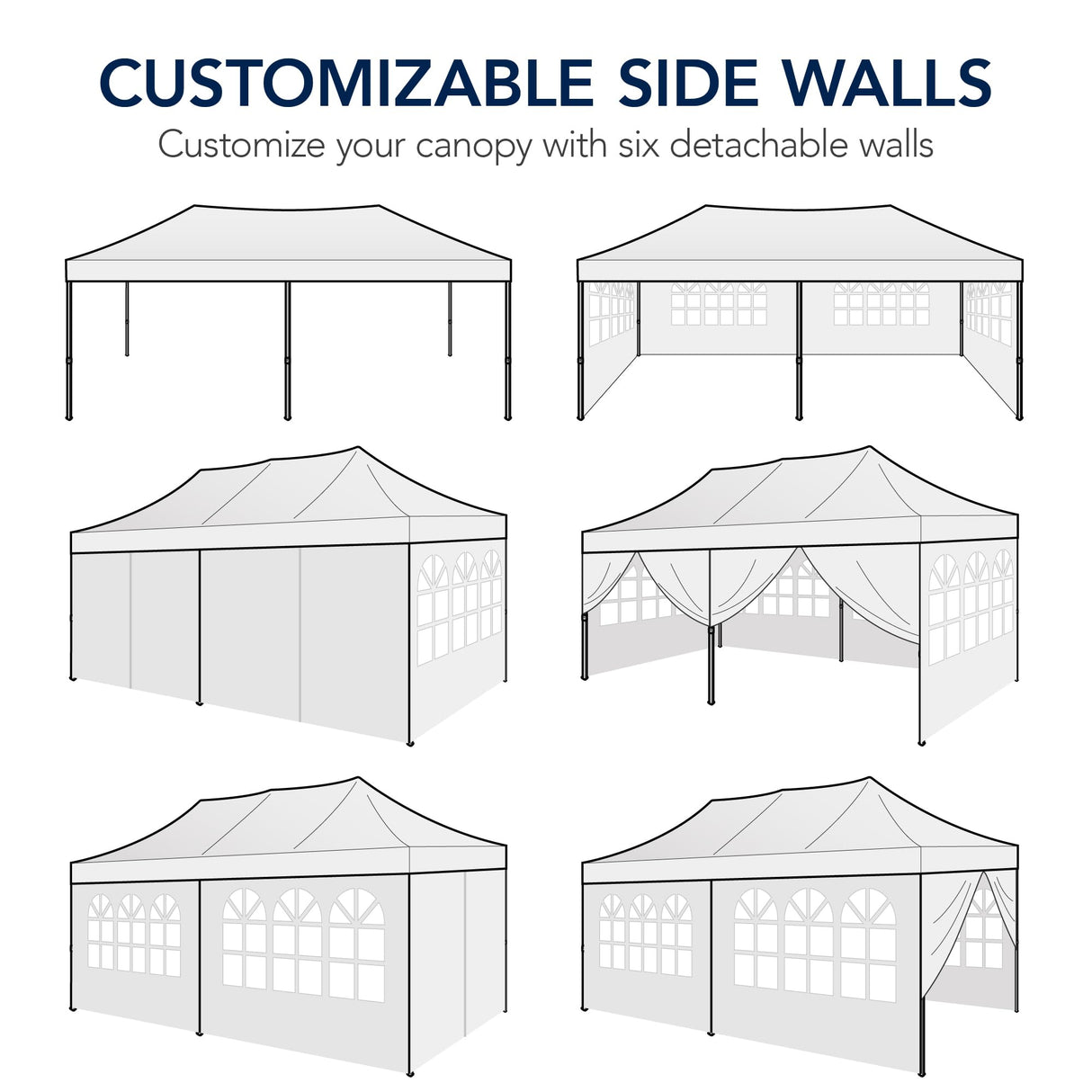 Best Choice Products 10x20 Party Tent, Heavy Duty Waterproof Large Outdoor Event Easy Pop Up Canopy Shelter w/Sidewalls, 1-Button Setup, Wheeled Case, Weight Bags - White Best Choice Products