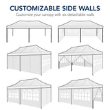 Best Choice Products 10x20 Party Tent, Heavy Duty Waterproof Large Outdoor Event Easy Pop Up Canopy Shelter w/Sidewalls, 1-Button Setup, Wheeled Case, Weight Bags - White Best Choice Products