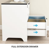 VOWNER 2 Drawer Farmhouse File Cabinet, Wood Lateral Filing Cabinet for Home Office, Large File Storage Printer Stand for A4/Letter Size Files, with Anti-tilt Mechanism, 35" W x 20" D x 29" H, White VOWNER