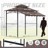 Decomax 8'X8' Grill Gazebo Canopy - Heavy Duty Steel Frame, Double Tiered Grill Canopy for Outdoor Grill W/Shelves, Ceiling Hooks and Ground Stakes, Outdoor Patio Canopy Tent BBQ Gazebo for Backyard Decomax