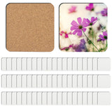 36 PCS Sublimation Coasters Blanks MDF Cork Back Heat Transfer Coasters Wood Hardboard Coasters Blank Sublimation Square Crafts Coaster Blanks Bulk for Christmas Valentine's Day, 3.93 x 3.93 inch Guiqulai