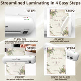 Laminator Machine 9-Inch Portable Thermal Laminater with Hot & Cold Modes, A4 Small Laminating Machine with ABS Jam-Release, 3-Min Warm-Up, 6-in-1 Photo Laminator Kit for Home Office and Class, White MYKLLIFF