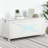 MAHANCRIS 39.4" Toy Chest, Sturdy Entryway Storage Chest with Safety Hinges, Retro Toy Box, Wooden Look Accent Furniture for Living Room, Bedroom, White SCWT48101Z1 MAHANCRIS